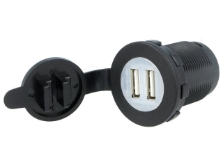 Autoadaptér USB A zásuvka 2 x 5V/2x2,1A