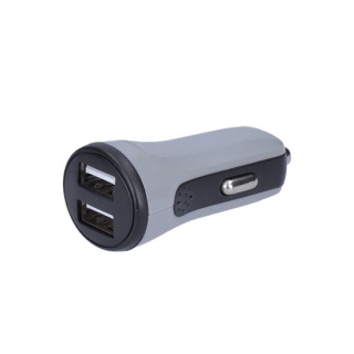 Solight USB nabíjací autoadaptér, 2x USB, 3400mA max., DC 12-24V, bielosivý
