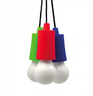 Závesná LED lampa s ťahovým vypínačom-červená