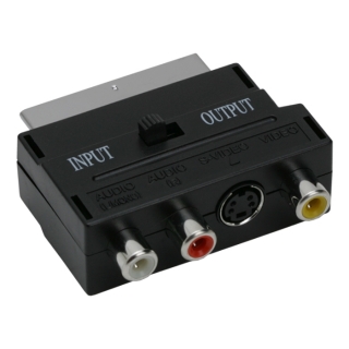 Redukcia SCART/3x RCA+SVHS s prepínačom