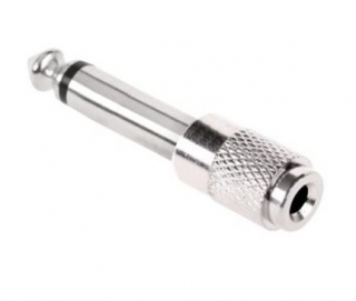 Redukcia Mono jack 6,3mm/jack 3,5mm kovová-Silver