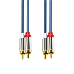 Audio kábel, 2xRCA/2x RCA, stereo kovová vidlica ,1m-SAL A 3-1M